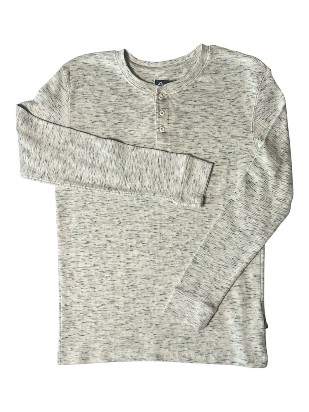 Eddie Bauer Heather Light Gray Long Sleeve Henley Boys XL 18/20 Y2K Vintage